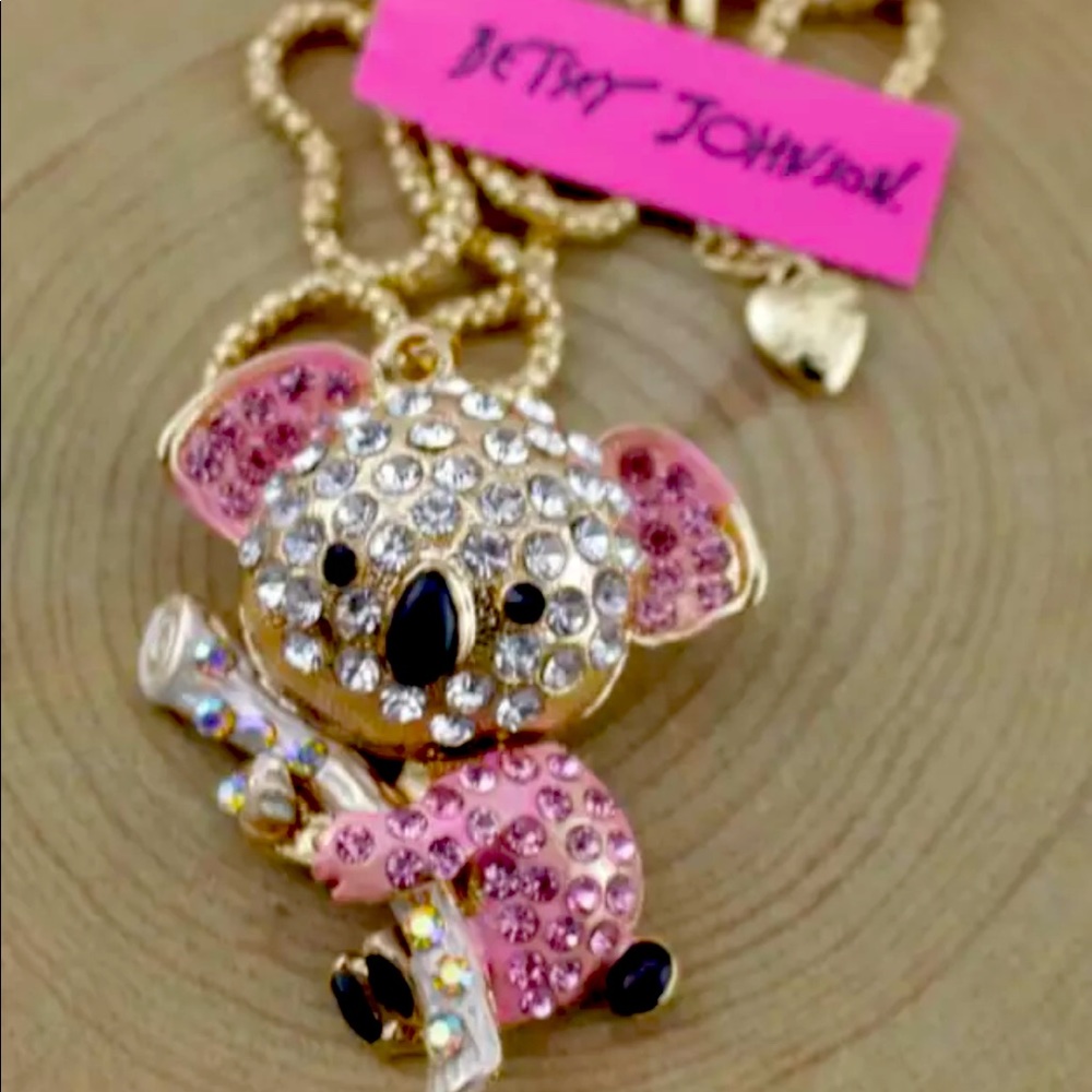 New BetseyJohnson Enamel Crystal Pendant Necklace
